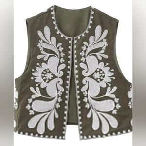 NEW Embroidered Boho Vest